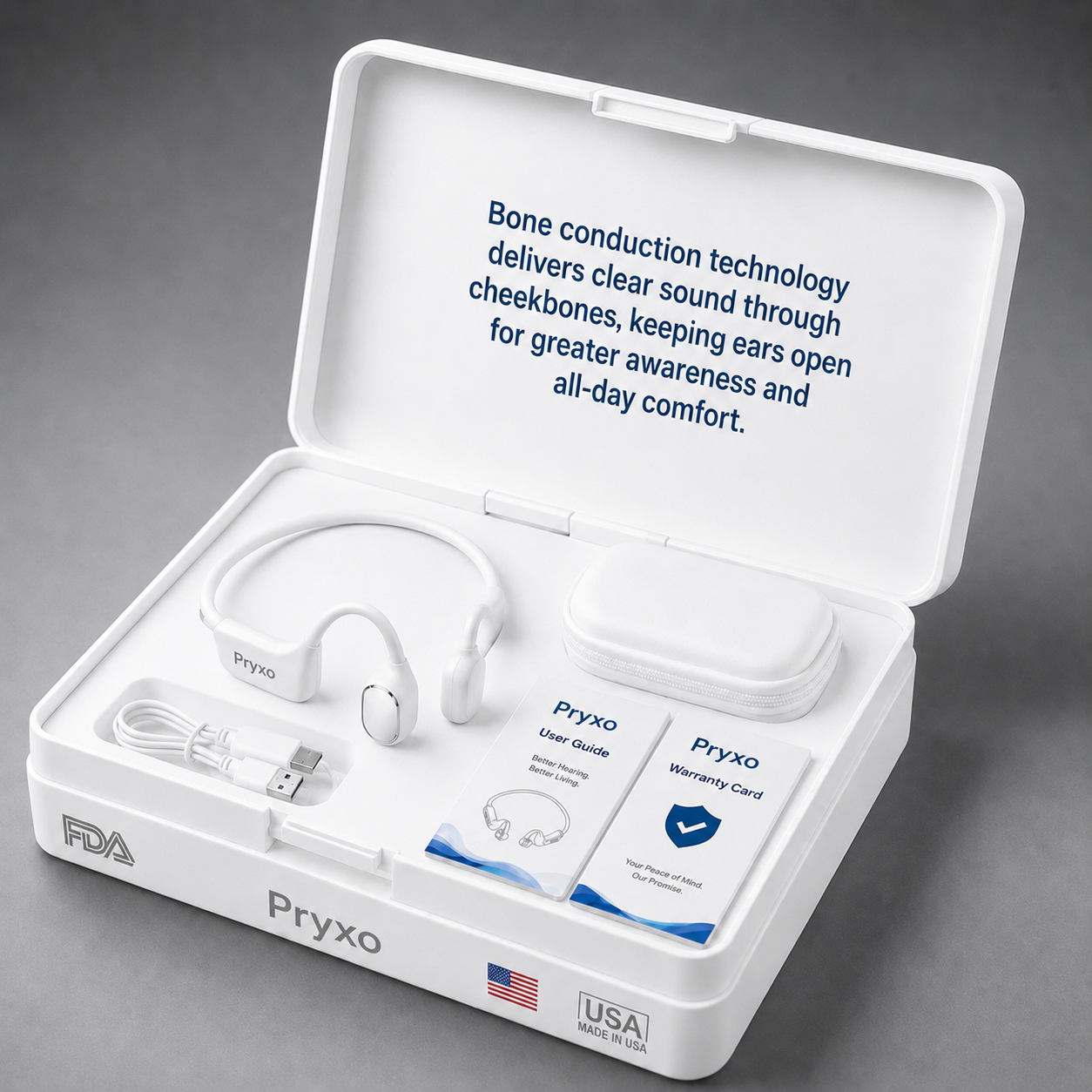 🌎Ends Today: 83% OFF!⏰🏆Pryxo® Bone Conduction Smart Hearing Headphones (Mayo Clinic Recommended)